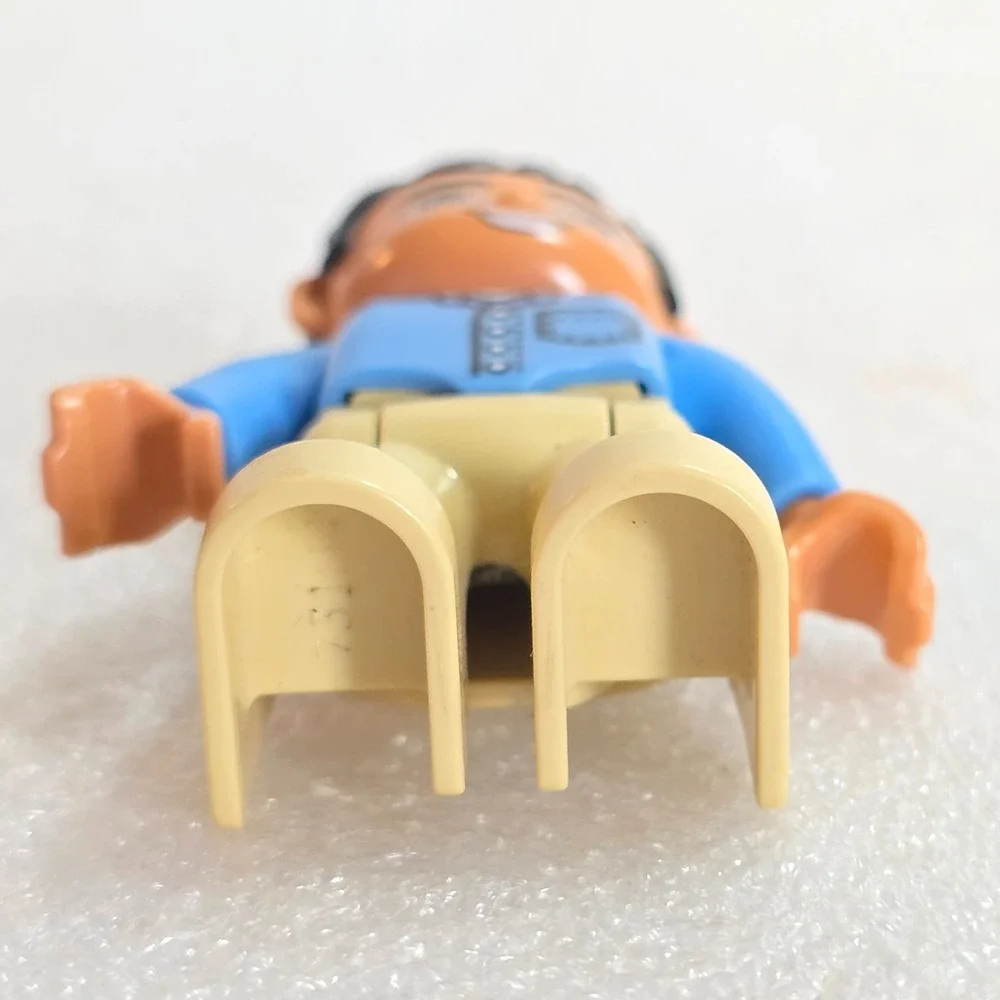 Lego Duplo Figure My First Shop Male Father Dad Blue Shirt Tan Pants 2.5